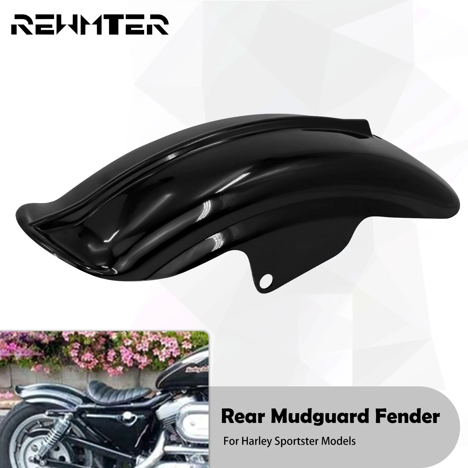 

Motorcycle Rear Mudguard Fender ABS Black For Harley Sportster 883 XL 1200 Cafe Racer Solo Bobber Chopper Super Low Roadster