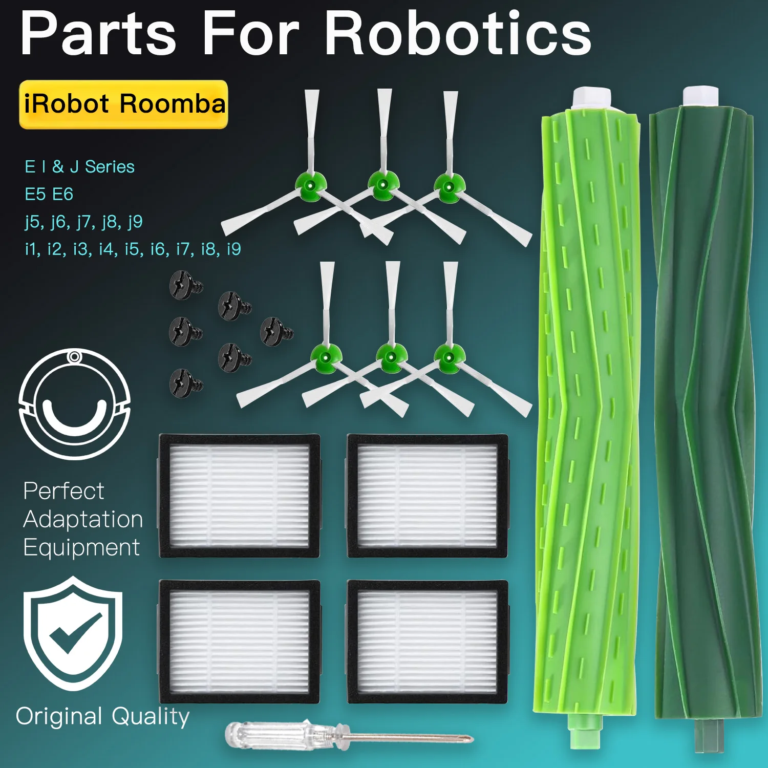 Filters For iRobot Roomba i7 i7+ i8 i8+ i3 i3+ i4 i4+ i6 i6+ E5 E6 E7 j6 j7 j7+/Plus E,I & J Series Robot Vacuum Side Brushes
