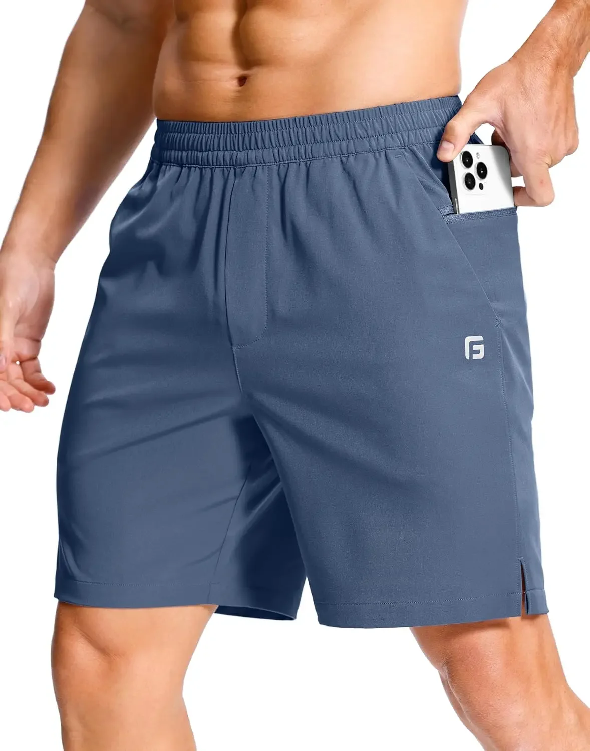 

Men's Lightweight Athletic Shorts with 2 Zipper Pockets 7'/5'/9' Gym Workout Running Quick Dry Tennis Shorts for Men