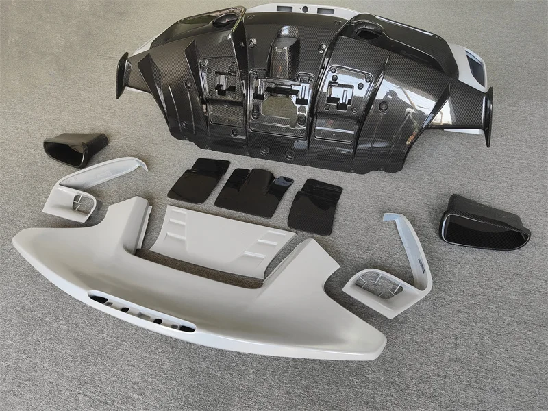 New Carbon Fiber Rear Spoiler Bumper Diffuser Body Kit for Ferrari 488 GTB Style 'P' Upgrade Resin Primer Primer Included