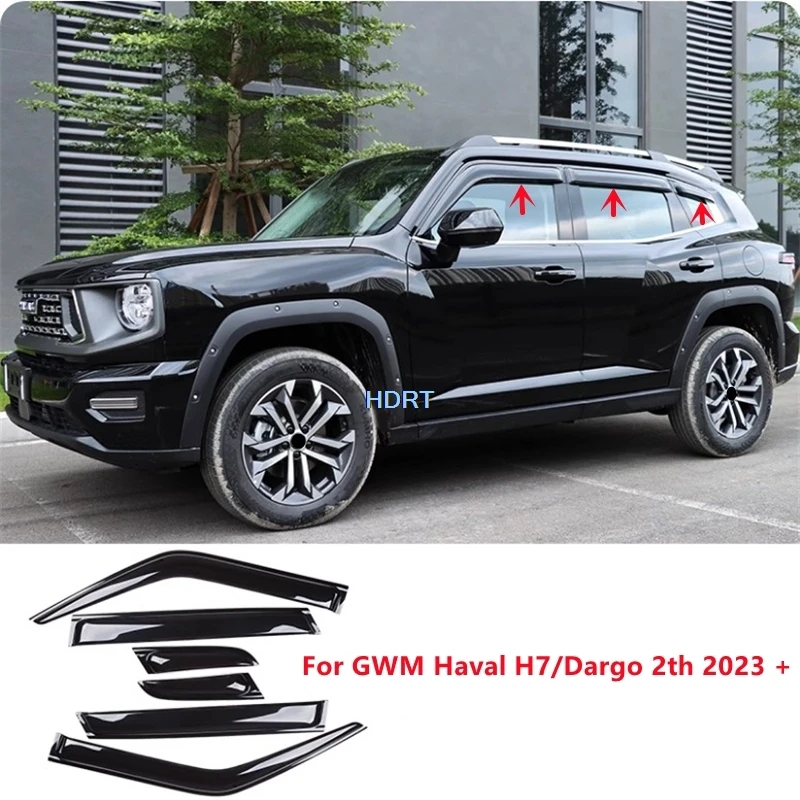 

Для GWM Haval H7/Dargo 2th 2023 + автомобильный стиль, оконный козырек, дефлектор, укрытие, защита от атмосферных воздействий, боковой козырек от солнца и дождя, аксессуары