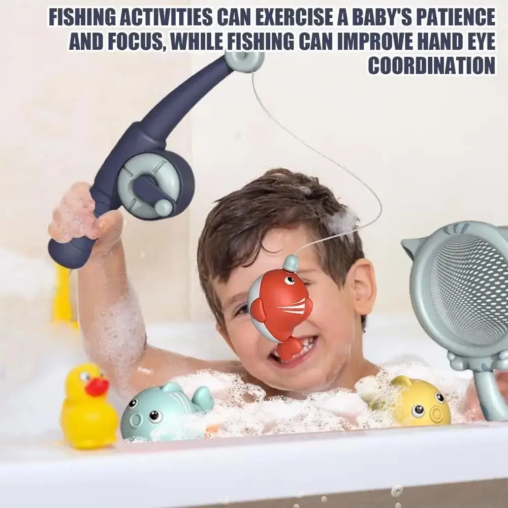 

Montessori Fishing Game Sensory Interactive Sea Animals Magnet Fishing Game Cartoon Fishing Rods Pretend Play Bathtub