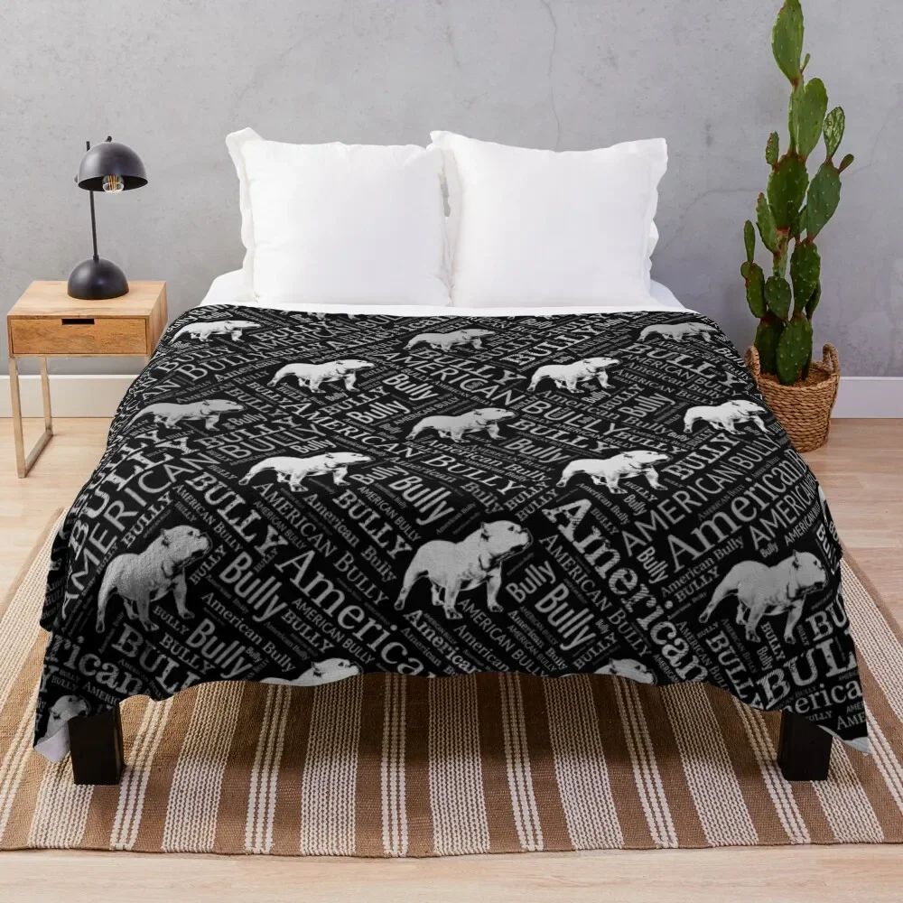 

American Bully Word Art Throw Blanket Designers Giant Sofa Plaid Flannels Blankets