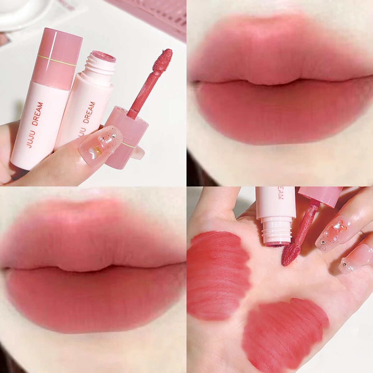 Soft mist milk coffee small milk tube lip glaze air-sensitive white mist velvet matte lip glaze lipstick