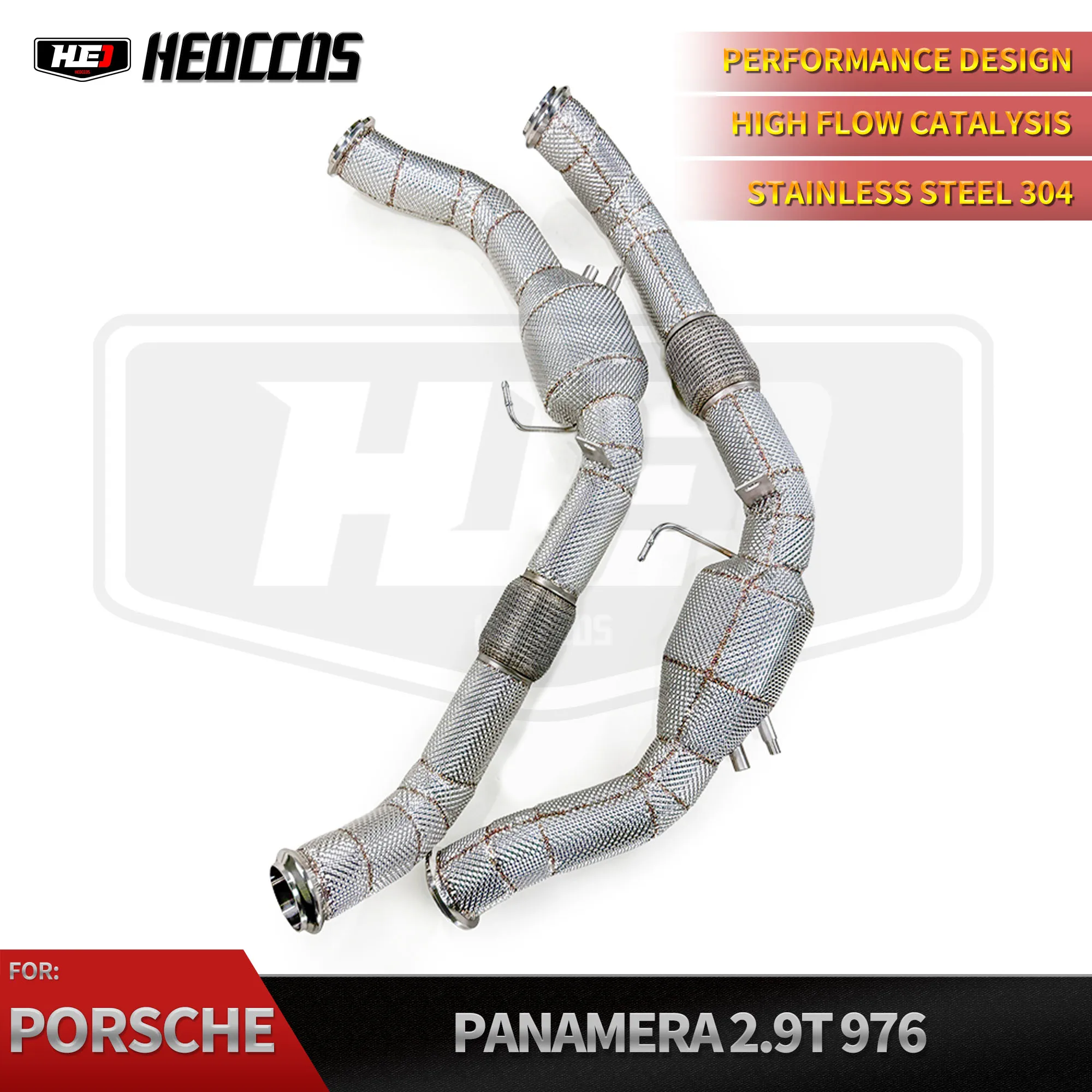 

HEO No engine light high flow catalyst For 2024+ Porsche Panamera 976 2.9T Downpipe Front Pipe Ecnal Product