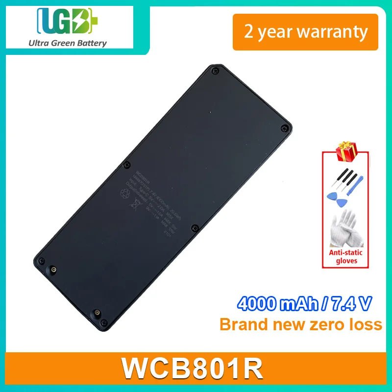 UGB New Battery For WCB801R 104667（2S1P) power bank battery power bank 4000mAh 7.4V 29.6Wh