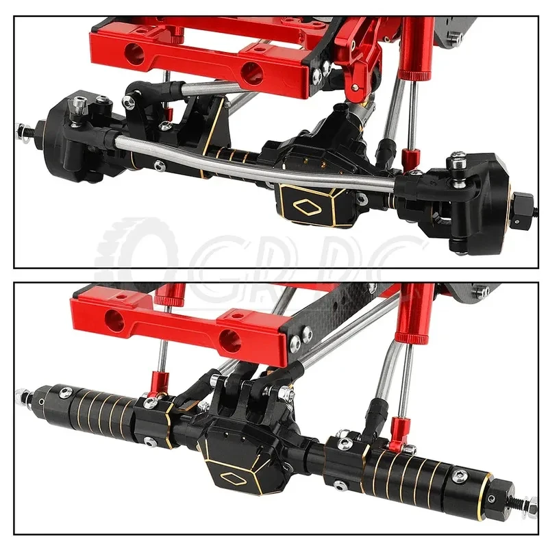 Carbon Fiber Chassis Car Frame With Gearbox Drive Shaft Brass Axles 1/10 RC Axial SCX10 Pro Crawler Metal Upgr Part