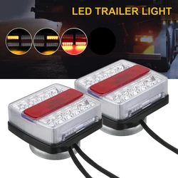 12V 16 LED Trailer Tail Towing Light Rear Indicator Brake Reflector Number Plate Powerful Magnet Easy Fit