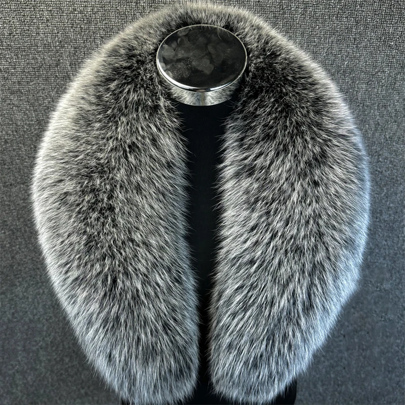 حقيقي الثعلب الفراء طوق النساء الشتاء سميكة الفراء طوق وشاح الياقات يلتف الرقبة أدفأ الفراء والأوشحة شال فاخر رقيق شال فرو #3