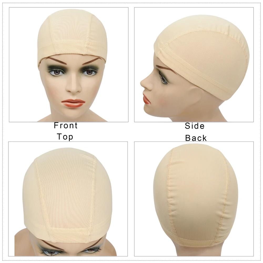 2 Pz/lotto Nero/Beige Cupola Protezione Della Parrucca Più Facile Cucire Nel Capelli Estensibile Tessitura Cap E Elastico In Nylon Traspirante Maglia Netto retina per capelli