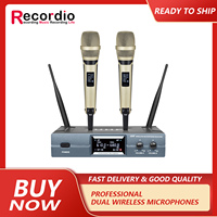 GAW-9001 Dual Wireless Microphone Professionnel KTV Stage Handheld Audio System Dynamic For Performance Outdoor Activities