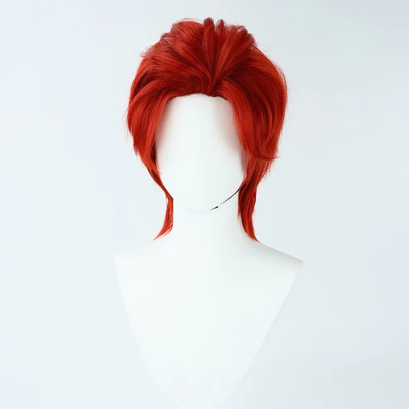 Anime Shanks Cosplay Wig Short Red Men Hair Cosplay Shanks Wigs Heat Resistant Syntheti Hair Halloween Party Wigs + Wig Cap