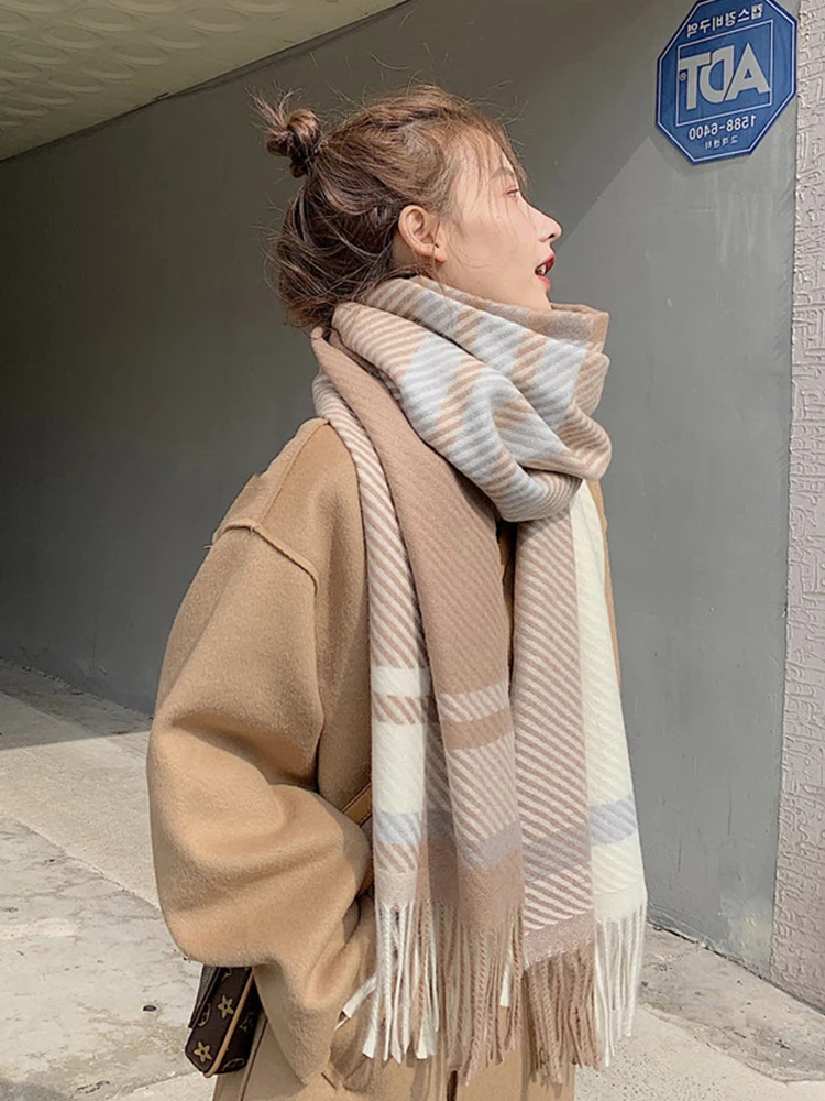 New Free Shipping Scarf Headscarf Winter Women Ladies Men Preppy Striped Warm Scarves Soft Pashmina Mujer Female Male Wrap Shawl