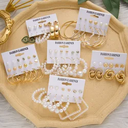 Trendy Drop Earrings Set For Women Fashion Colorful Butterfly Pearl Resin Dangle Earrings Party Temperament Jewelry