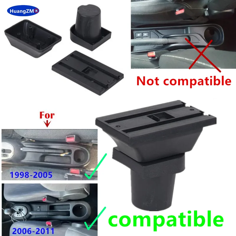 Car Armrest Box For Toyota Yaris Vitz Hatchback 1998-2011 Centre Storage box  Interior Dedicated Retrofit Car Accessories