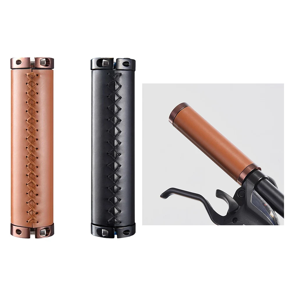 

Ручки для горного велосипеда, двусторонний замок, двойные стопорные кольца из сплава, чехол из искусственной кожи в стиле ретро, удобная амортизация 138x22 2 мм