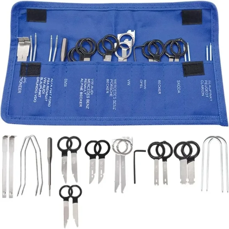 20PCS Car Removal Tool Set Fastener Remover for Dash Center Console Audio Radio Removal Installation and Rear Mounting