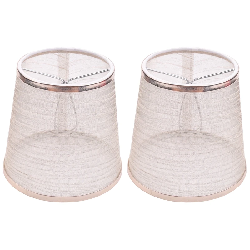 

2 Pack Clip On Gauze Chandelier Lamp Shades Little Upright Wall Candle Light Lampshade