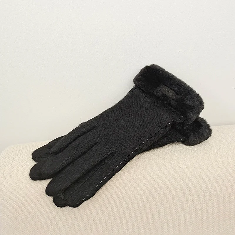 Guantes de invierno para mujer, protección contra el frío y el calor, lindos guantes de Ciclismo de gamuza, a prueba de viento