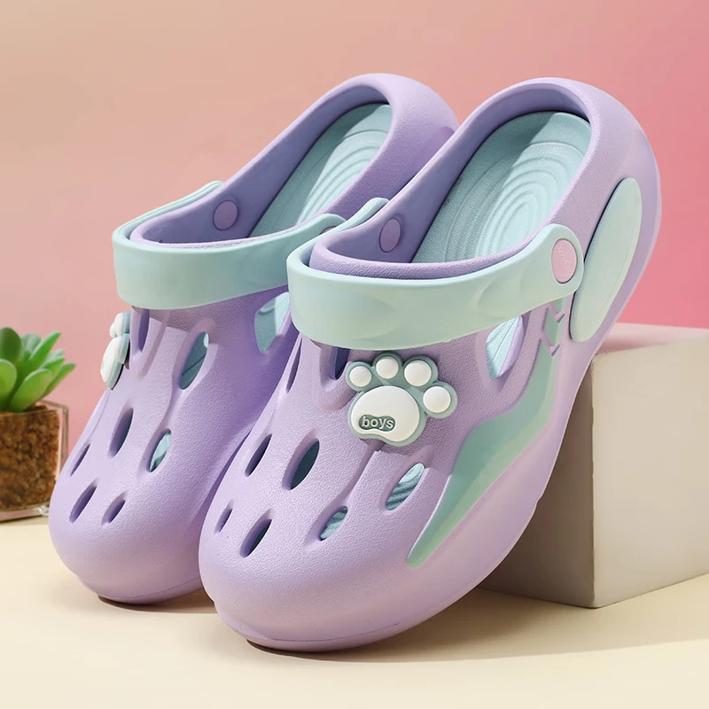 Comodi zoccoli da giardino in EVA da donna, sandali con punta chiusa per uso interno/esterno in casa e in spiaggia, scarpe ventilate con suola