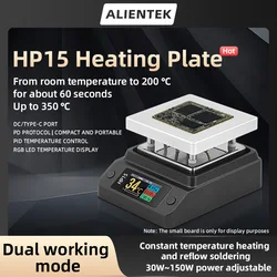 ALIENTEK HP15 Precalentador de placa caliente MINI Placa calefactora PD Temperatura constante digital 350 ℃   Reparar la herramienta de calefacción inteligente