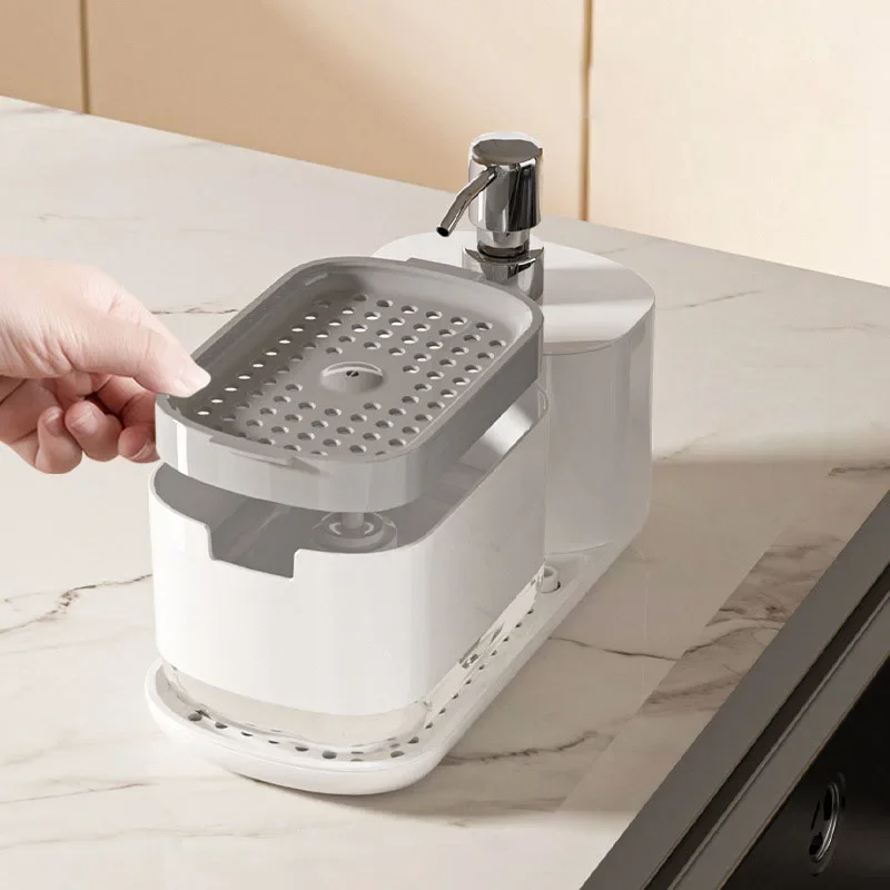 

Soap dish dispenser kitchen accessories hand sanitizer dispenser kitchen detergent large capacity sink dish foam fixture Pumps