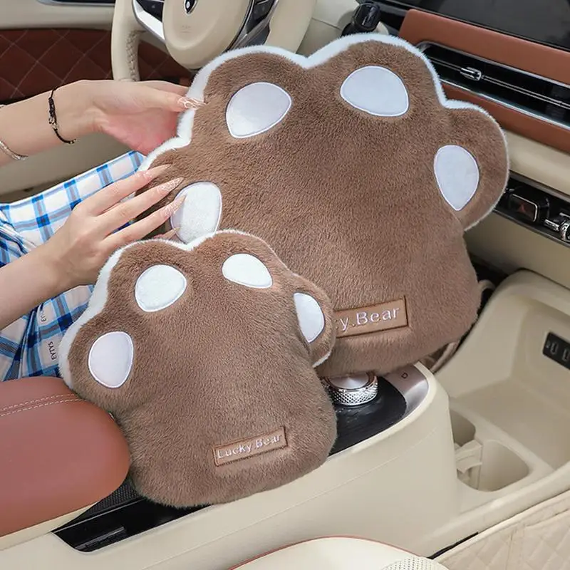 Car Neck Pillow For Driving Cartoon Paw Headrest Pillows For Car Front Seat Universal Lumbar Support Pillow For Car Car Neck