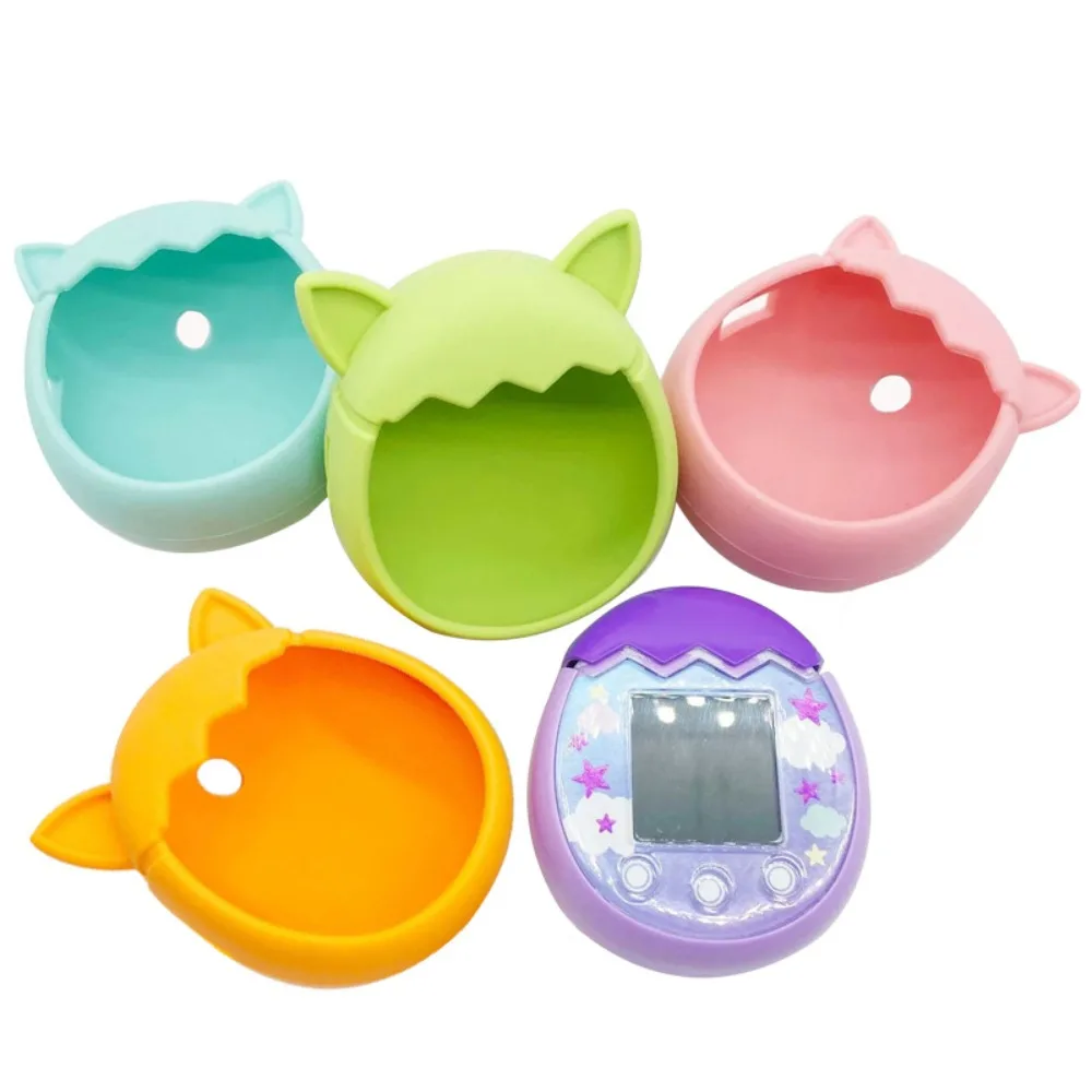 Fall Prevention Silicone Protective Sleeve with Rope Waterproof Game Console Storage Box Replacement Solid for Tamagotchi Pix