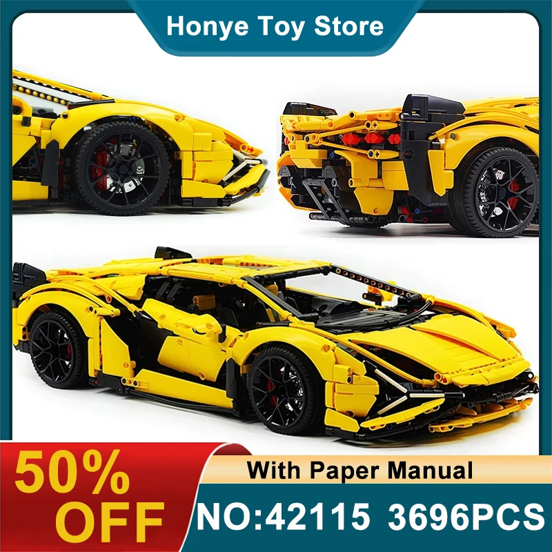 クラシック MOC テクニカル互換性 42115 MOC ビルディングレンガモデルパズル大人のためのスポーツ車両 DIY おもちゃ男の子クリスマスギフト