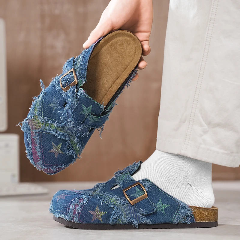 Sandalias de Corcho para Hombre y Mujer, Zuecos de Moda con Plantilla Suave, Sandalias de Playa de Gamuza con Soporte de Arco, Zapatos Muller para Exteriores para Niñas