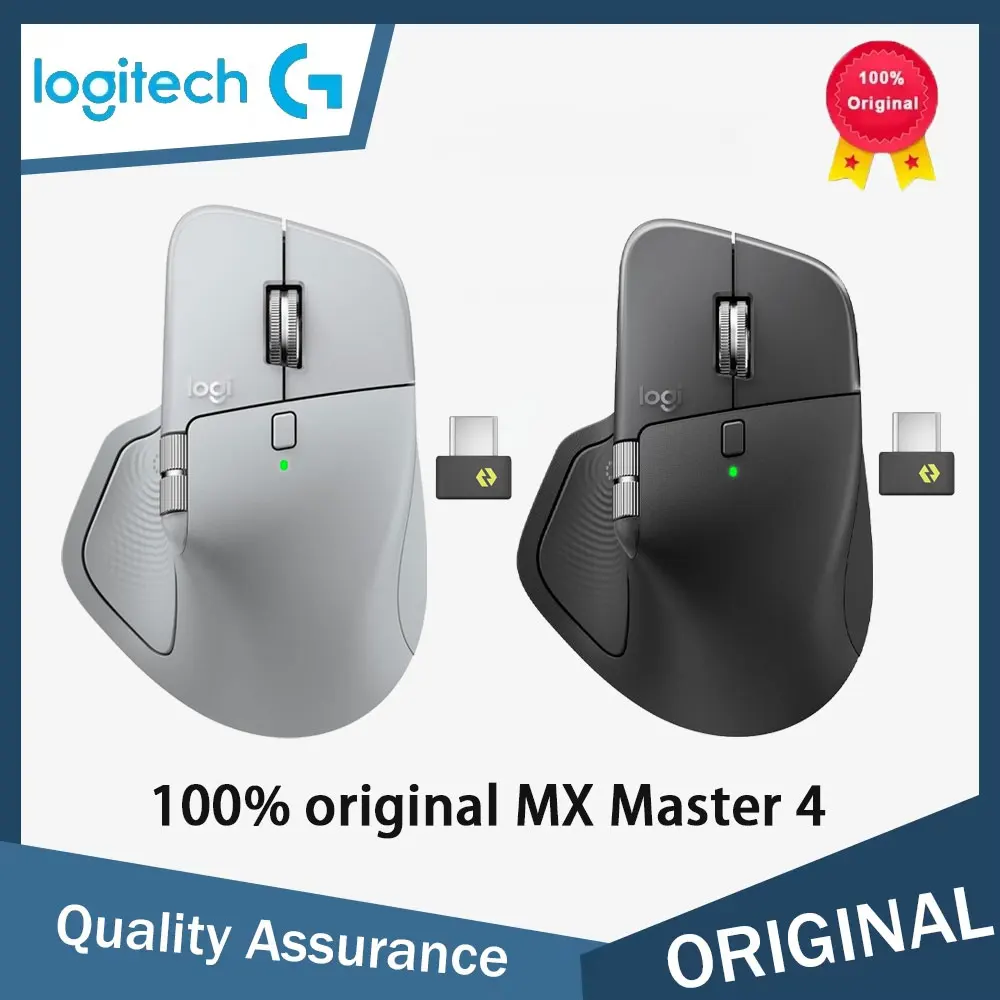Ratón de oficina inalámbrico Bluetooth Original Logitech MX Master 4, rueda de desplazamiento electromagnética inteligente AI de conmutación multidispositivo 8K
