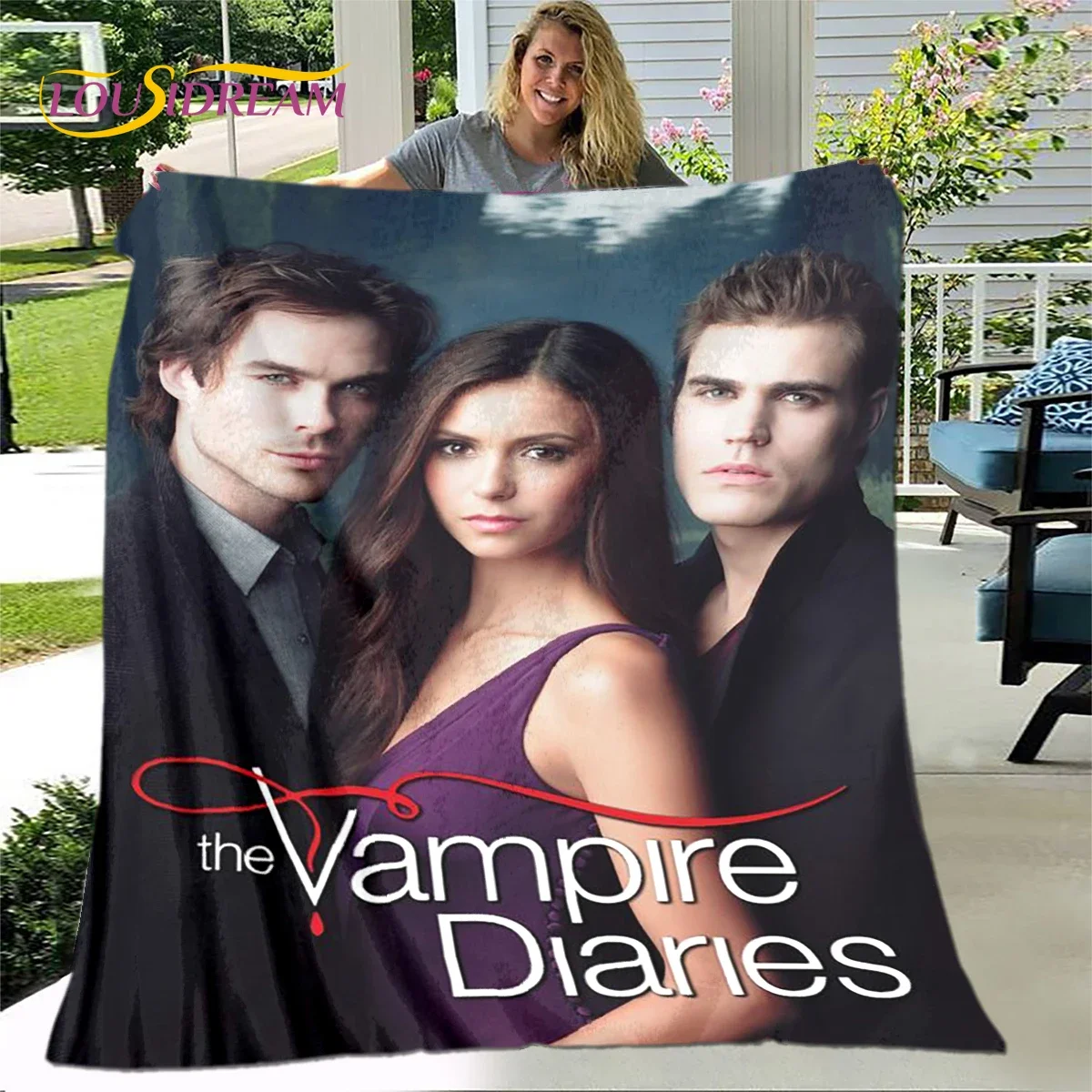 The Vampire Diaries Printed Blanket,Flannel Blanket Throw Blanket,Soft Warm Blanket for Living Room Bedroom Beds Sofa Travel