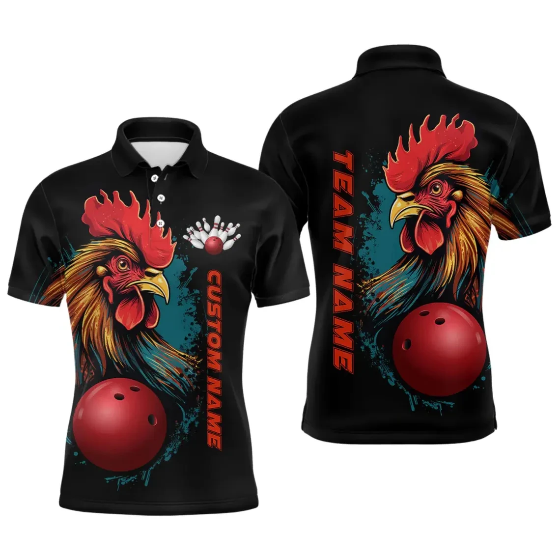 Fashion Bowling Graphic Polo Shirt For Men Custom Name Animal Gorilla 3D Printed Polo Shirts Trend Oversized Loose Sports Tees