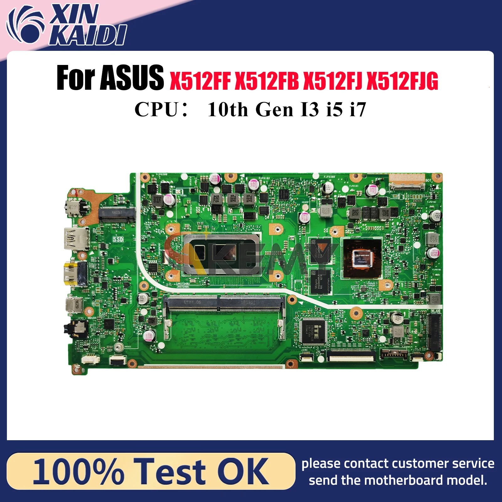

X512FF Laptop Motherboard For ASUS VivoBook X512FB X512FLC V5000F X512F X512FF X512FJ X512FJG X512FL Mainboard 10th Gen I3 i5 i7