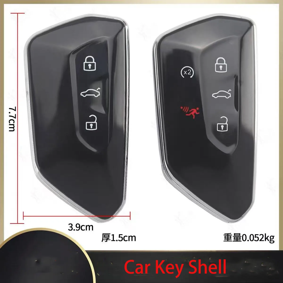 Car Key Shell Case For VW Volkswagen Golf 8 GTI R ID.3 ID.4 Seat Leon Tarraco Ateca Cupra Born Skoda Octavia A8 MK4 MK8