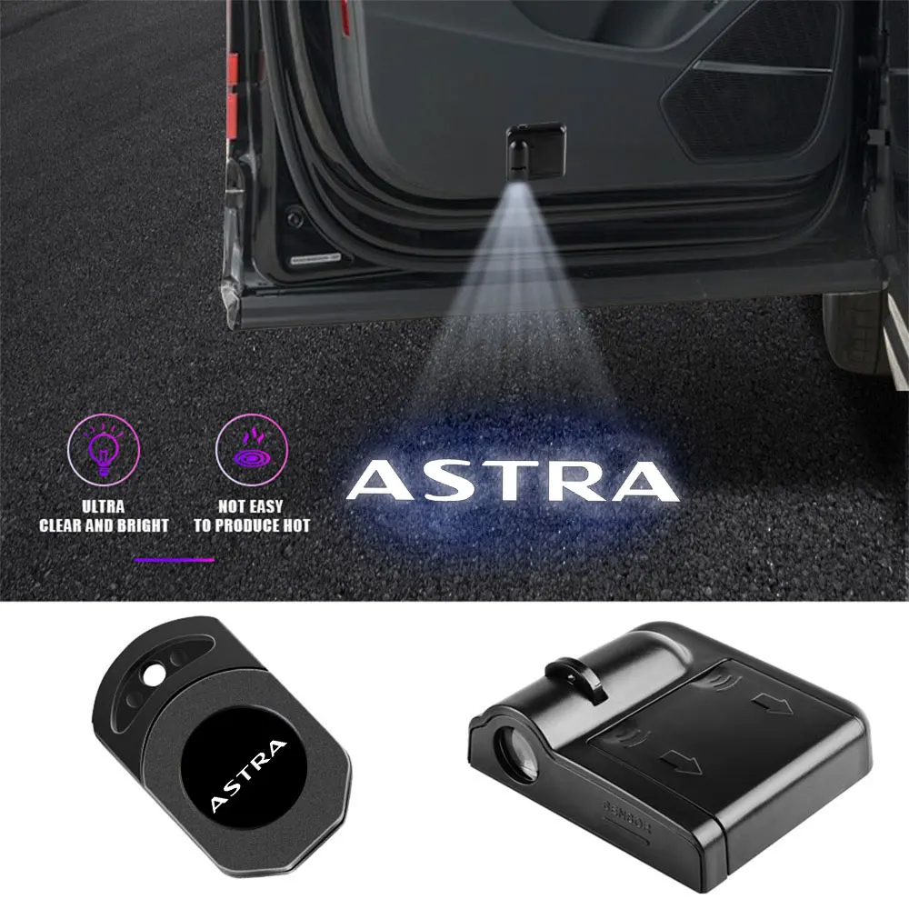 2Pcs Car Door Logo Projector Lights For Opel Astra F G H J K Wagon Coupe Cabriolet LED Courtesy Lamp Sticker Car Accessories