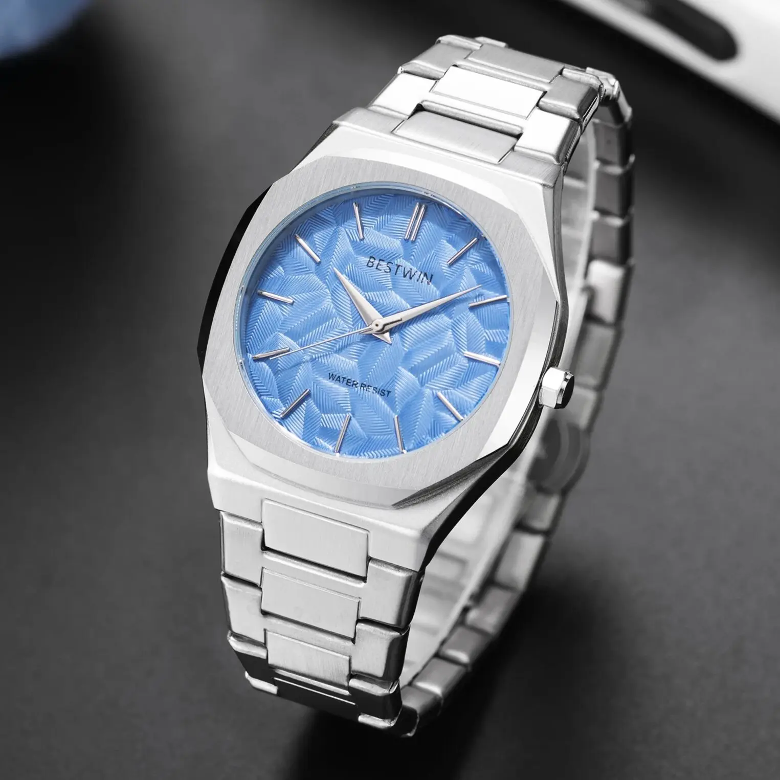 2024 Men\'s Watches Featured Dial Stainless Steel Strap Waterproof Simple Fashionable Business and Leisure Quartz Watch for Men