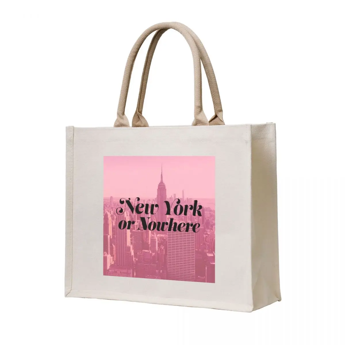 

New York or Nowhere - Pink Tote Bag university shopper bag shopping bag Custom