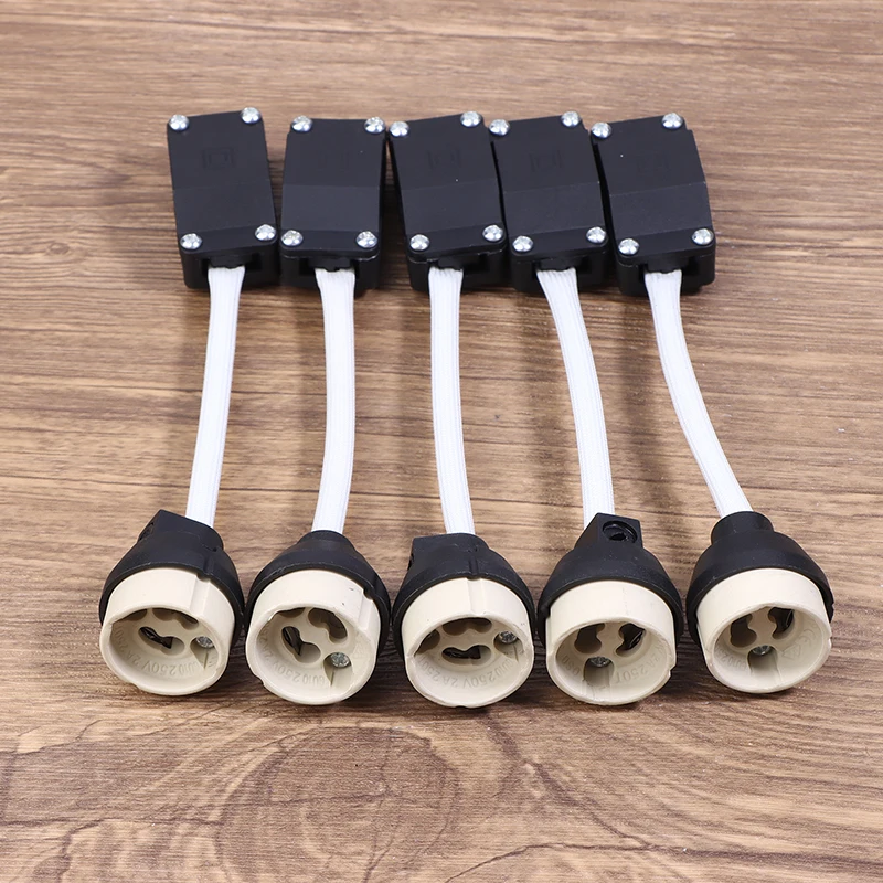 **5Pcs GU10 Lamp Holder With Terminal Box Socket 2A 250V Ceramic Lamp Bases Connector For LED Light Halogen Bulbs Downlights