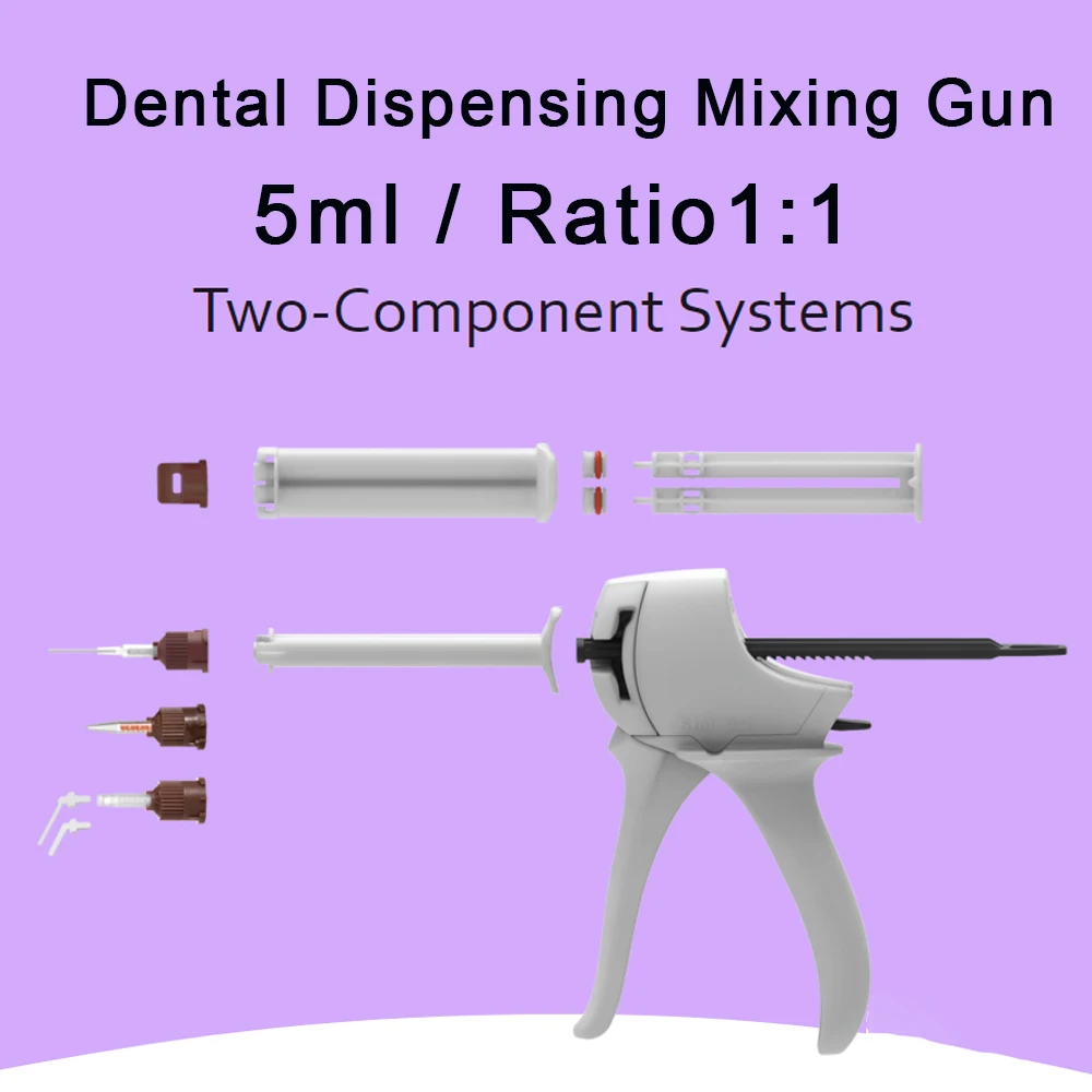 Dental Mixing Gun Small 5 ml For Syringe Cartridge Dual Cure Cement 10ml Dispenser Impression Medmix Mixpac Dispensing Dentistry