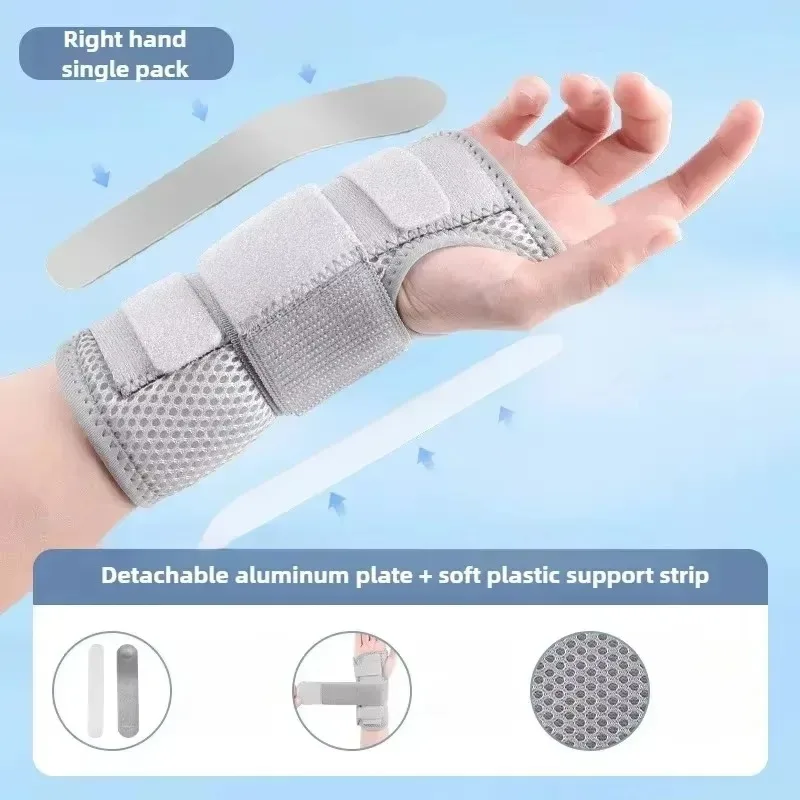 

1 шт., бандаж на запястье, туннель для запястья, регулируемая поддержка запястья и стабилизатор металлической шины, бандаж для ночного рукава для облегчения боли