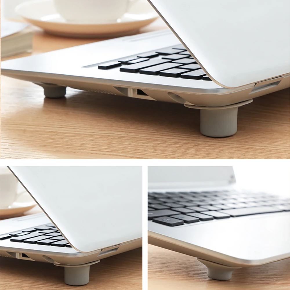 Laptops Notebook Soft Stand PVC Feet Heat Sink Pad Support Height Increase Bracket for PC Laptop Heat Reduction Pad Cooling