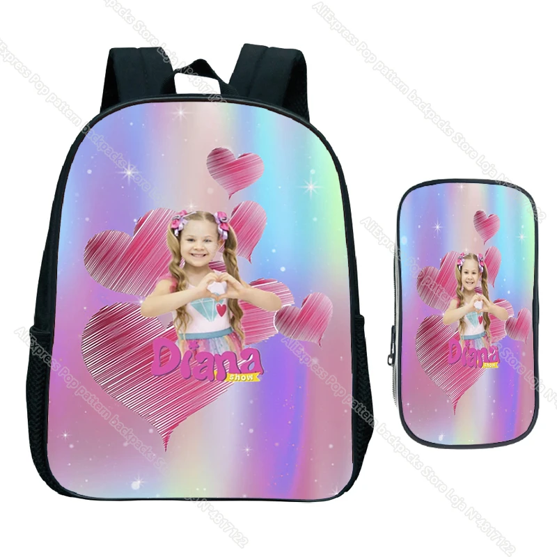 Diana And Roma Show Backpack 2pcs Kindergarden Toddler Little Kids Book Bag Preschool Children Boys Girls Baby Bag