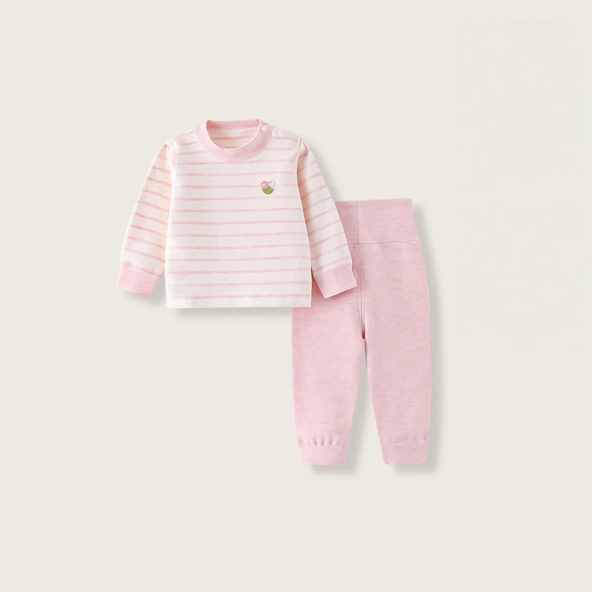 

0-3Y Baby Cotton Striped Pajamas Sets Kids Girls Boys Cartoon Long Sleeve Top and High Waist Pants Autumn Winter Warm Sleepwear