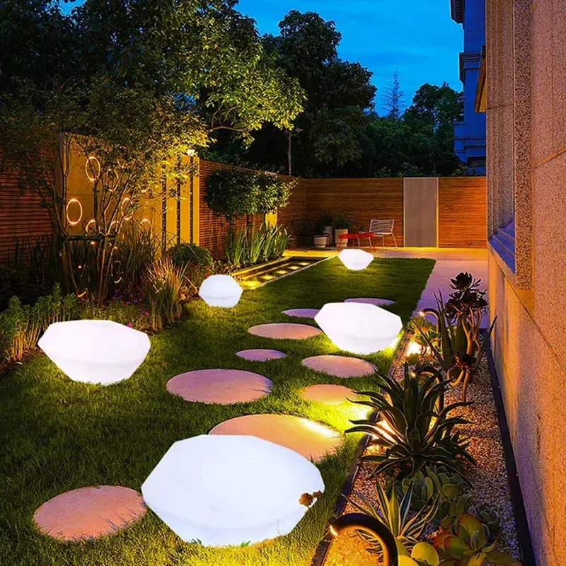 

LED solar luminous stone lamp outdoor garden waterproof landscape courtyard lamp landscaping lawn simulation pebble lamp