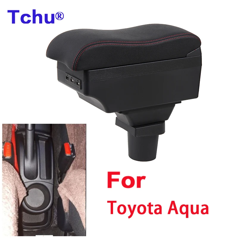 

For Toyota Aqua Armrest For Toyota Aqua Prius C car armrest box Storage box Internal modification USB charging Car accessories