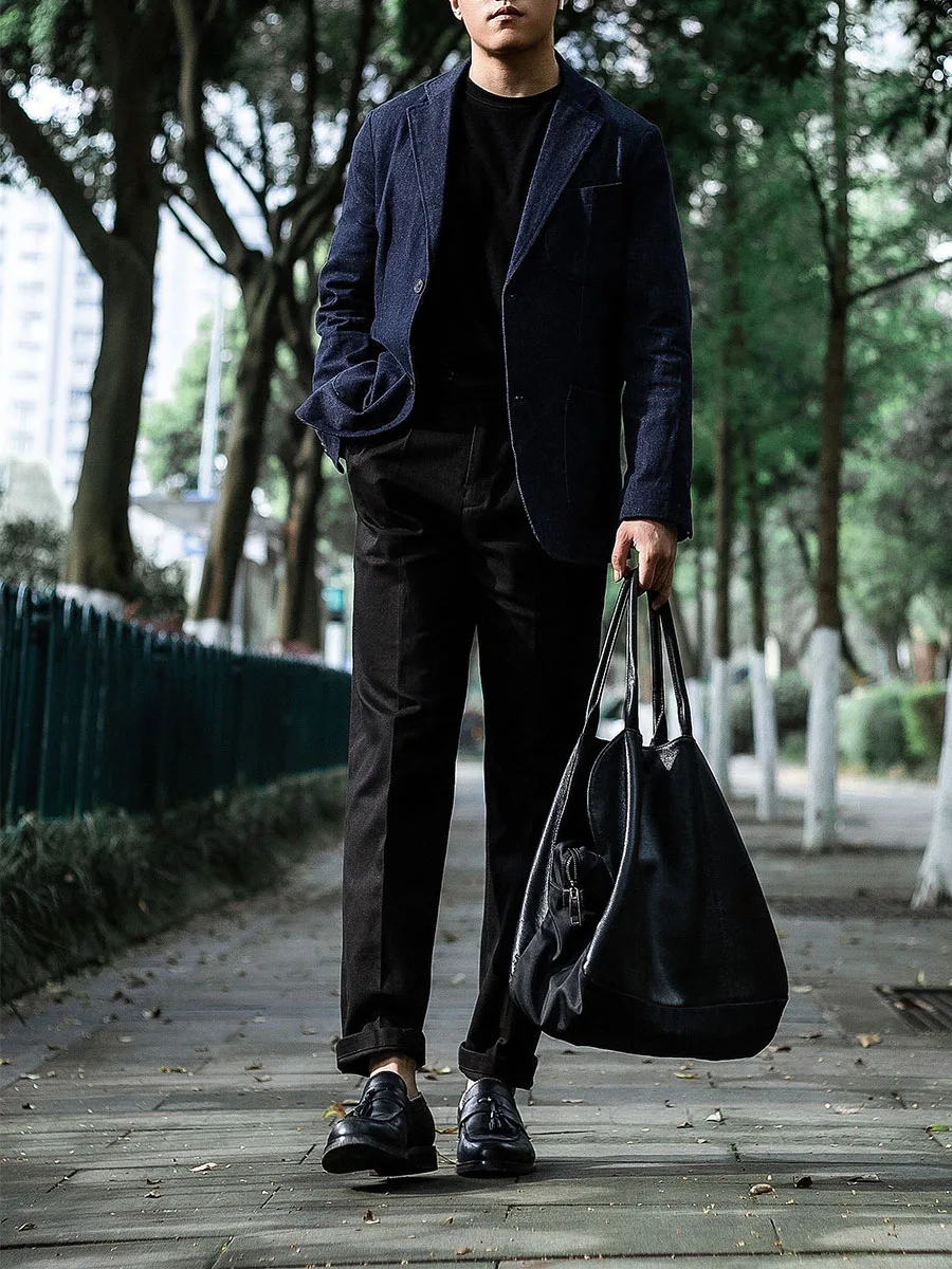 POT&CRAFTSMAN Four Seasons Commuter Italian Vintage Neapolitan Paris Button Casual Pants Cotton Loose Straight Leg Trousers