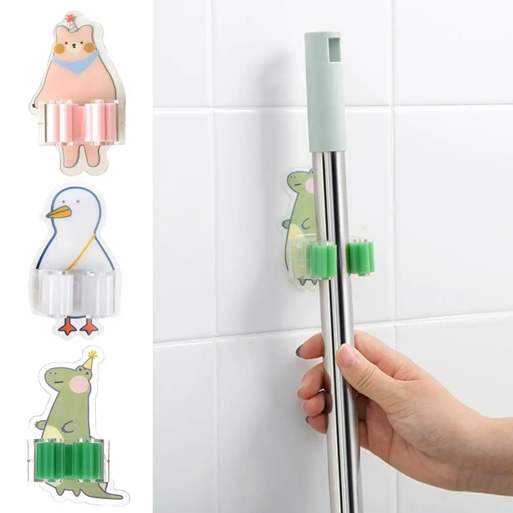 

Adhesive Multi-Purpose Hooks Wall Mounted Mop Organizer Broom Bathroom RackBrush Kitchen Strong Hooks Holder Hook Hanger U0A2