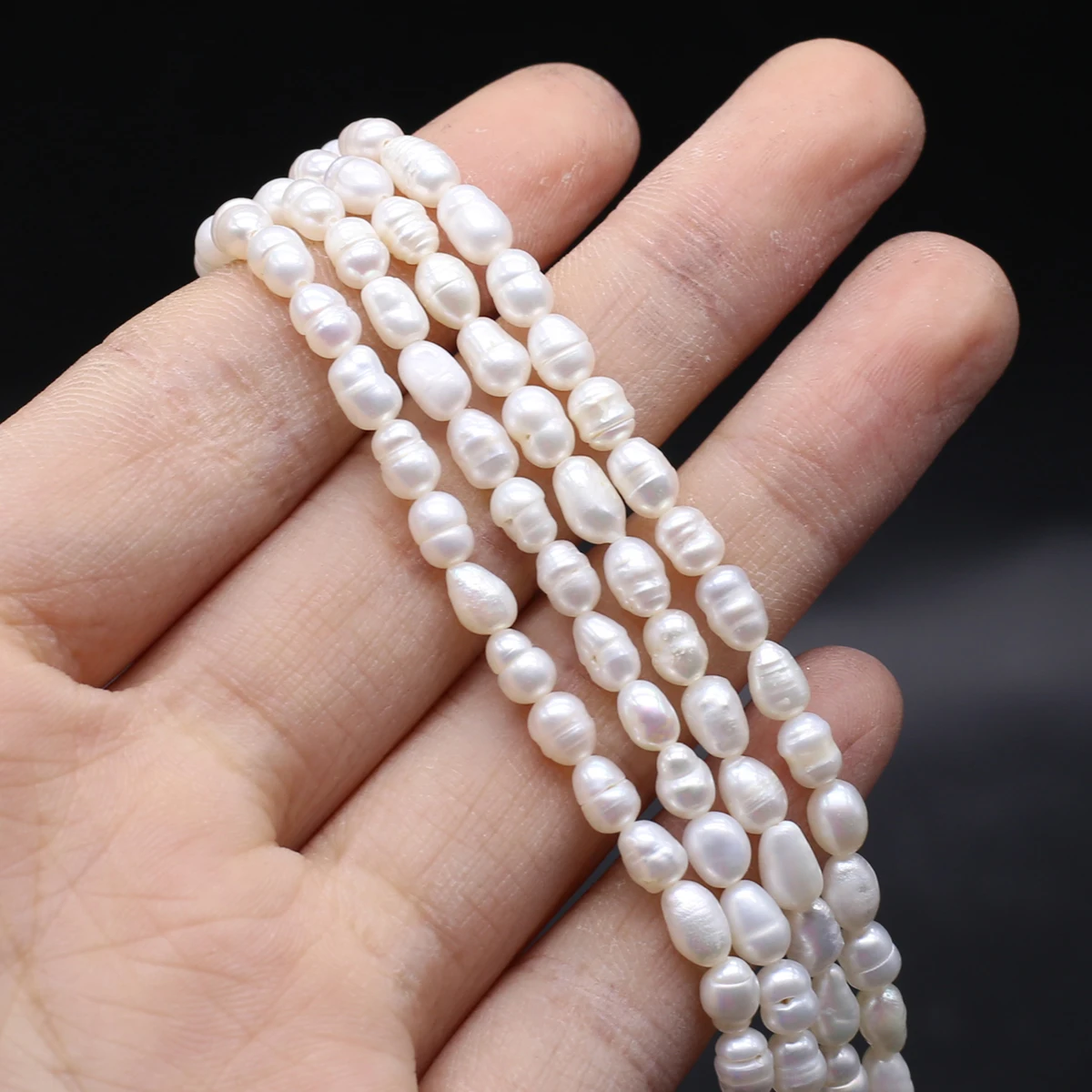 

New Natural Zhuji Freshwater Culture Pearl Beads Loose Punch Oval Bead for Jewelry Making Diy Necklace Bracelet Accessories