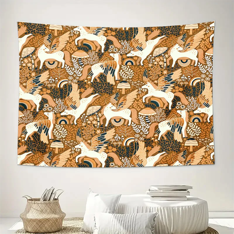 unframed Boho Tapestry Wall Hanging Nature Forest Deer Wall Decor Woodland Animal Tapestry Aesthetic Room Decor Hippie Wall Art 